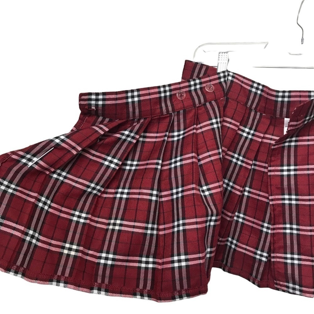 Spirit Halloween Red Plaid Pleated School Girl Mini Skirt Size Sm - Med - Picture 9 of 11